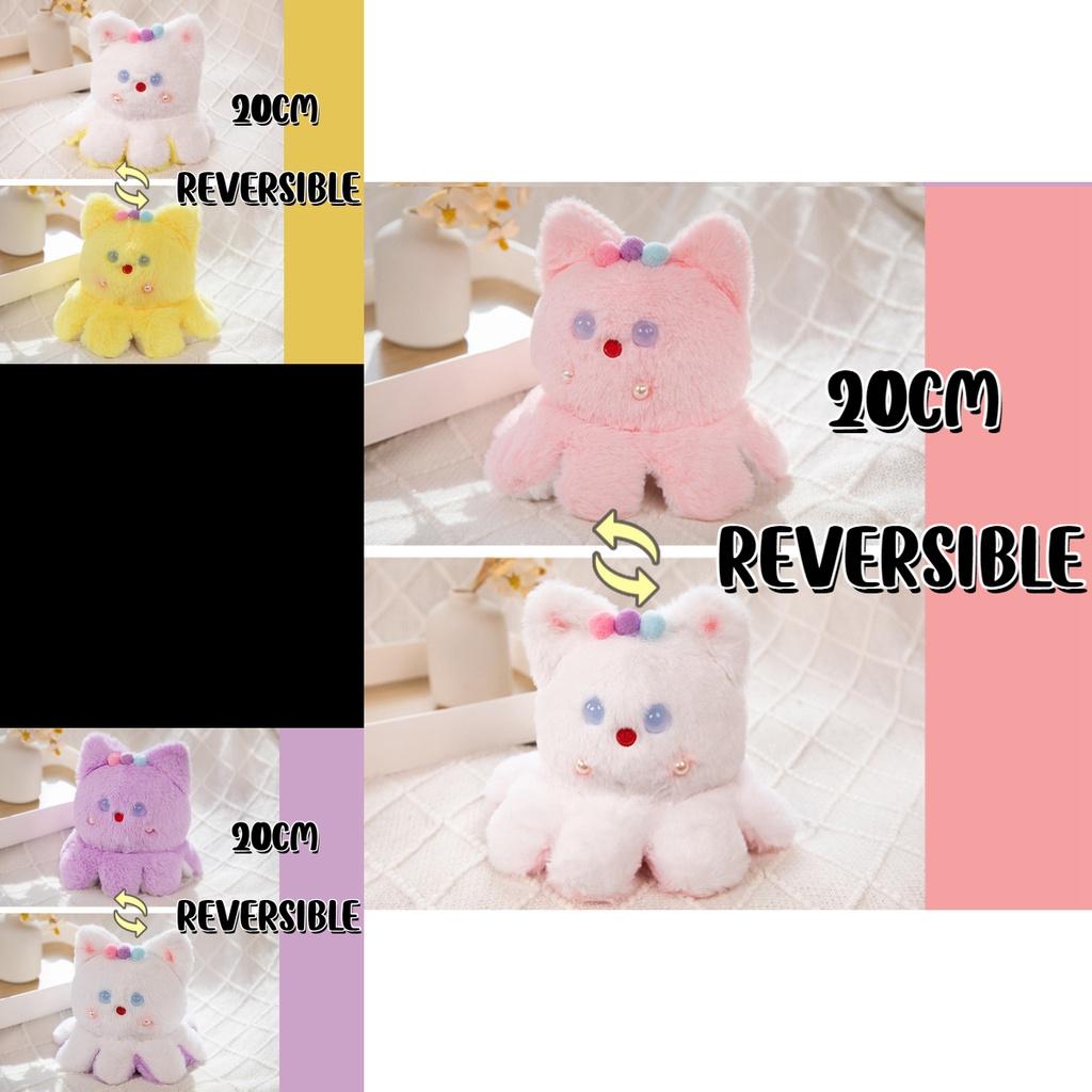 Cute Reversible Octopus Plush Toy Emotion Changing Perfect Gift For All Ages