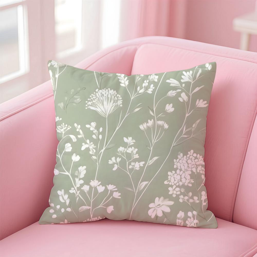 Simple, Classic, Retro-Style Floral And Bird Pattern Cushion Cover Linen Pillowcase Cover Soft Decor For Sofa Home Room