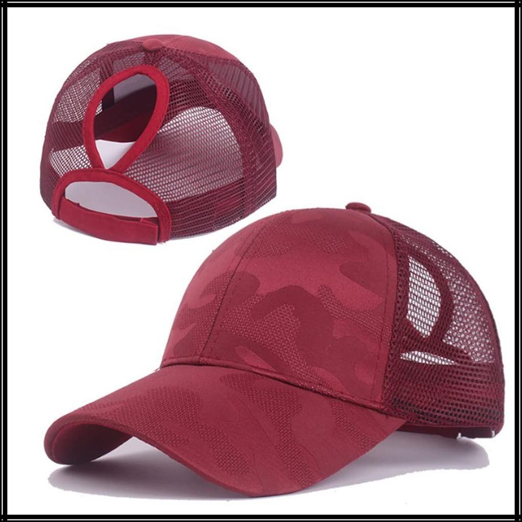 Mesh Camouflage CA621 [White Fang] Cap, Sports, Running, Outdoor, Men's, Women's, (White)