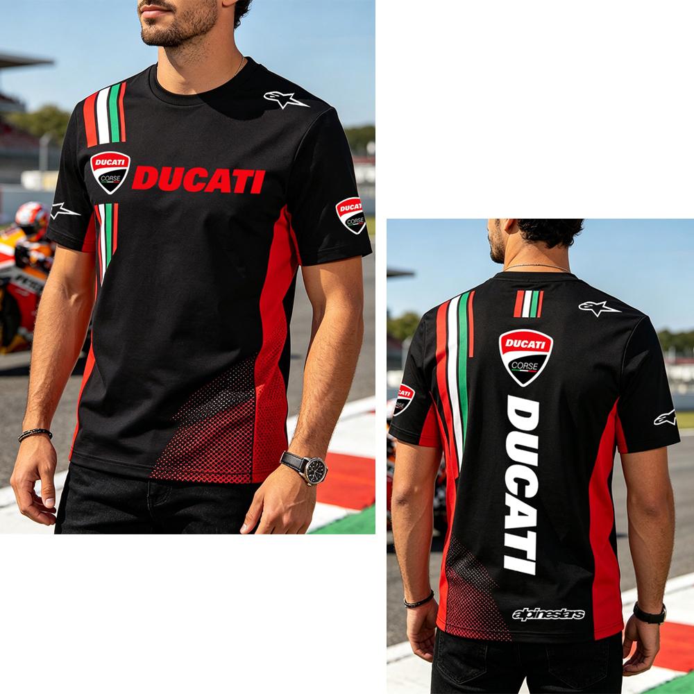 Ducati Heren  Corse Racing T-shirt Korte Mouw Motorfiets Team Jersey Ademend Sneldrogend Motorfiets Sport Tee XS