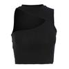 Lato bez rękawów seksowne kobiety dziewczęta letnia kamizelka Crop Top koszula bluzka Casual Slim czarne zbiorniki Hot