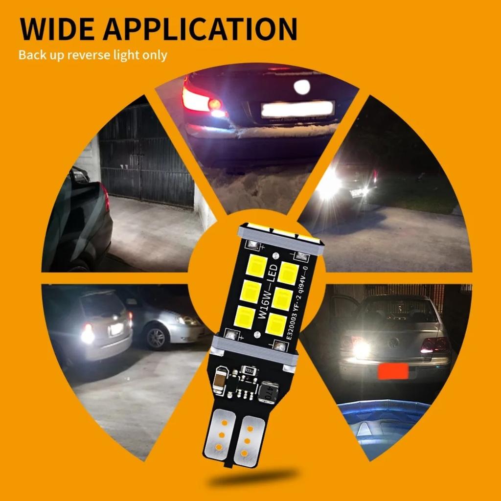 Direal 2PCS T15 W16W LED Bulb Canbus Super Bright 6500K White 2835 SMD 921 912 T16 902 LED Lights For Car Back Reversing Light