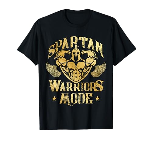 Spartan Warriors Mode Gold Gladiator Spartan Gym Workout Gift T-Shirt
