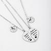 2 Pcs/Set Stainless Steel Pinky Promise Charm Heart Matching Necklaces For Couples Sisters Friends Gifts