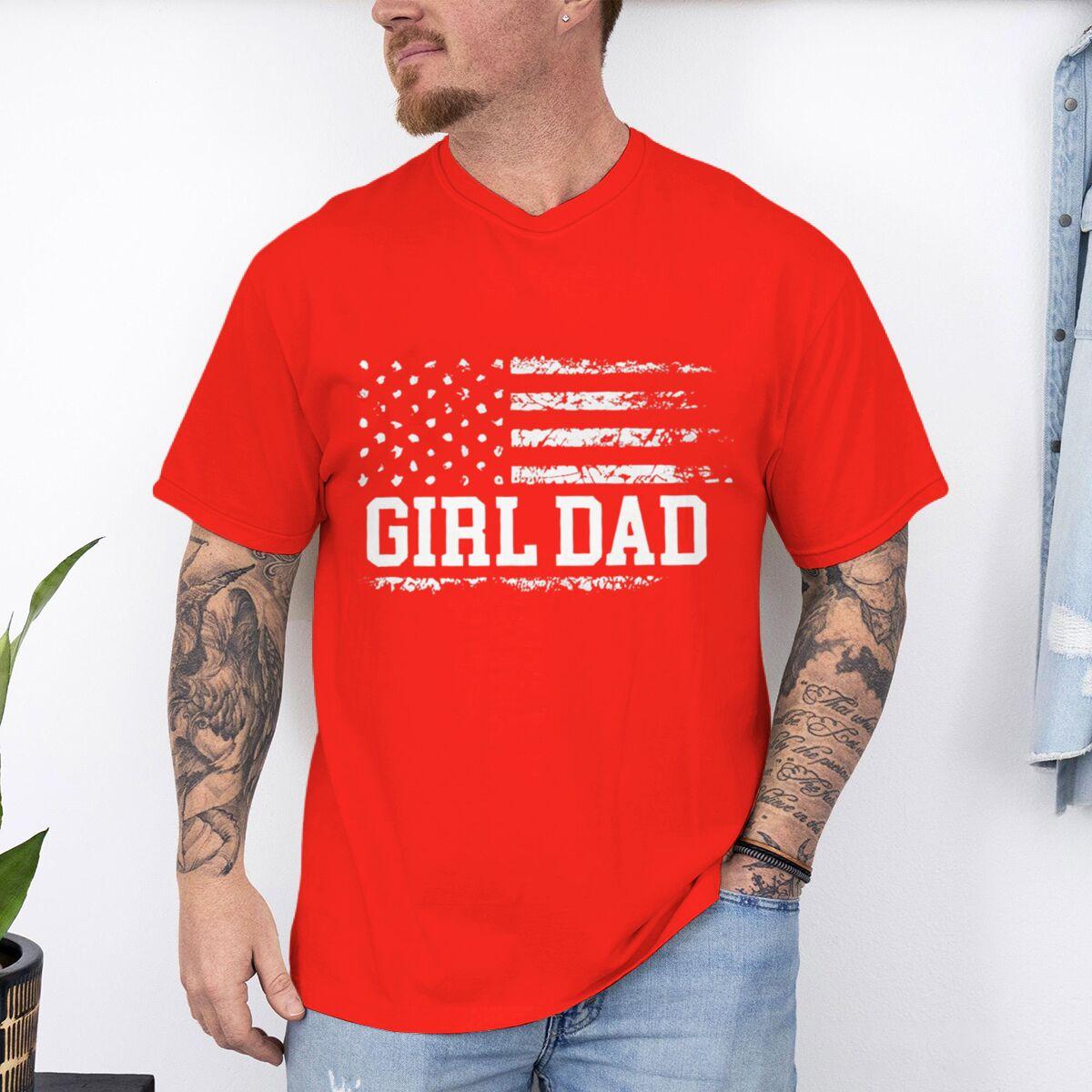 Girl Dad Club Short Sleeve T-Shirt Girl Dad Fashion Casual Summer Clothes Father s Day Gift Casual Tops T Shirts S