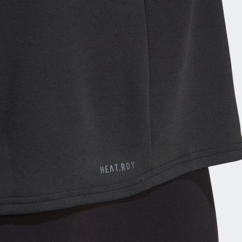 adidas Hiit Heat.Rdy Schweißverdeckendes T-Shirt mit Rundhalsausschnitt und kurzen Ärmeln für Damen, Oberteile, Schwarz II3244