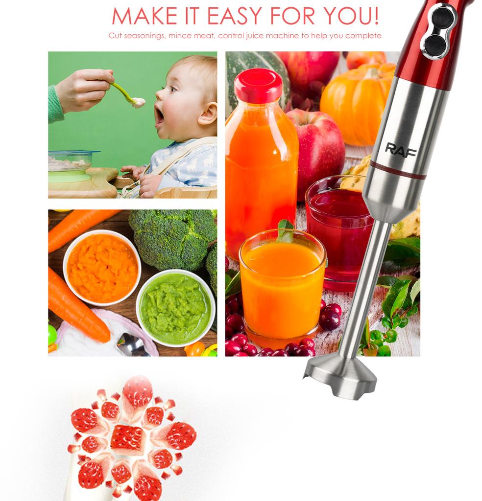 220V EU Handheld Fruit Juicer Food Processing Machine Stainless Steel Electric Mixer Fruit Juice Stirring Rod