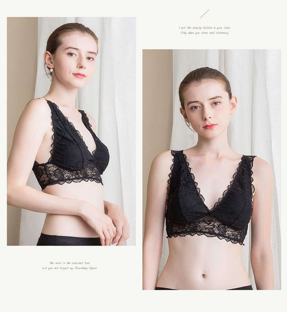 Stylish silk wireless can be used as a room bra or night bra [SilRiver] bra, stress-free non-wired bra, (Medium, black)