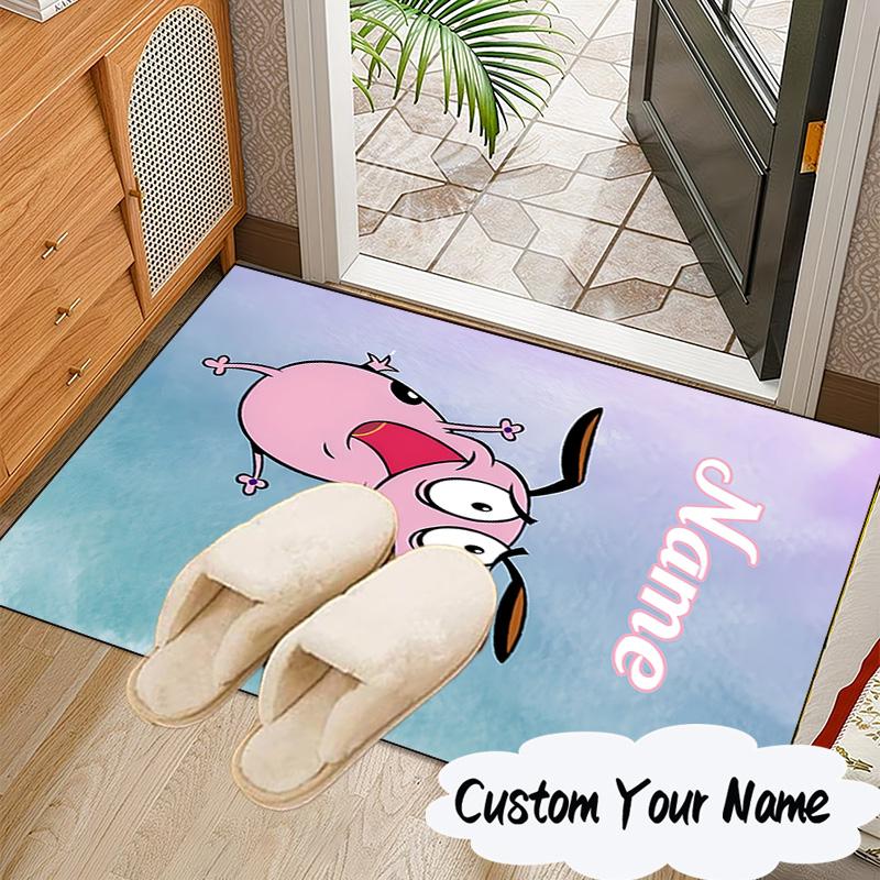 Custom Name Cowardly-Dog Adventure Carpet, Chair Rug,Area Rug for Office Bedroom living rooms bedroom, Doormat decor Christmas fan gifts