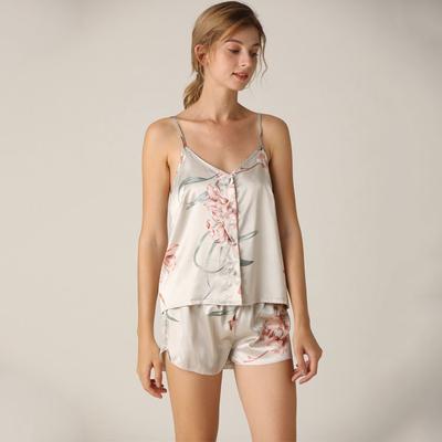 Pajama Set Suspender Floral Shorts Two-piece Casual Home Clothing Set