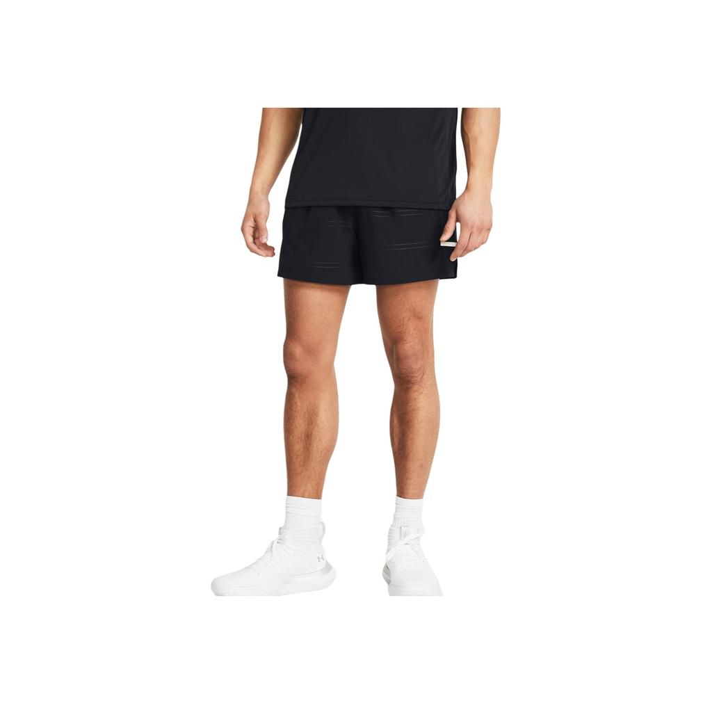 Under Armour Baseline Solid Color Elastic Casual Sports Shorts Men shorts Black 1384141-001