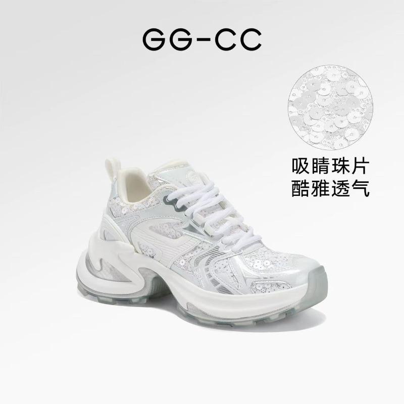 Spring new starry night flight platform beads silver dad shoes women's