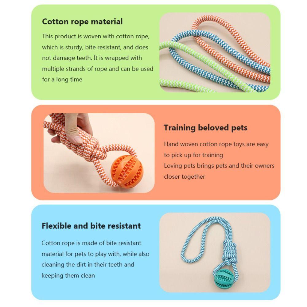 Bite-resistant Dog Slow Feeder Ball Pet Tooth Cleaning Dog Chewing Toys Fun Rope Knot Dog Toys  Cat