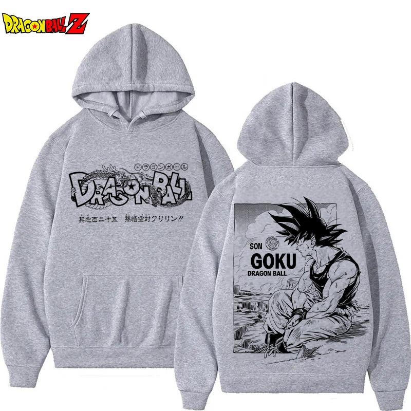 Аниме Dragon Ball Z Сон Гоку Худи в стиле манги с двусторонней печатью Удобная толстовка с капюшоном для фанатов и повседневной носки XL