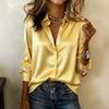 Women's Casual Long Sleeve Lapel Collar Shirt Fit for Everyday Wear