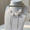 Light Luxury Sakura Necklace French Design Lockbone Chain Tassel Necklace  Niche Collection