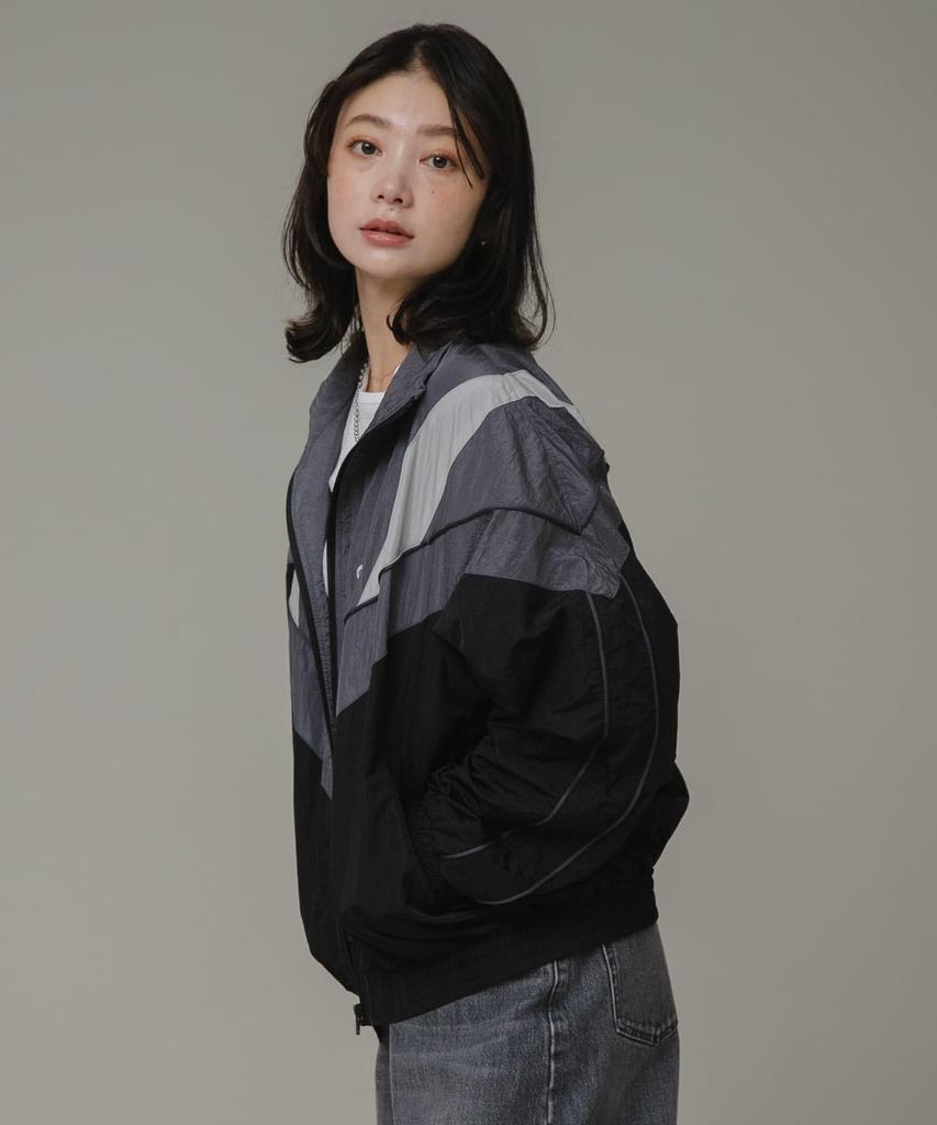 GEM SPORTSWEAR NYLON TRACK JACKET Black M [Sunny Label] Jacket/Coat "Unisex" Women's LA46-27C901