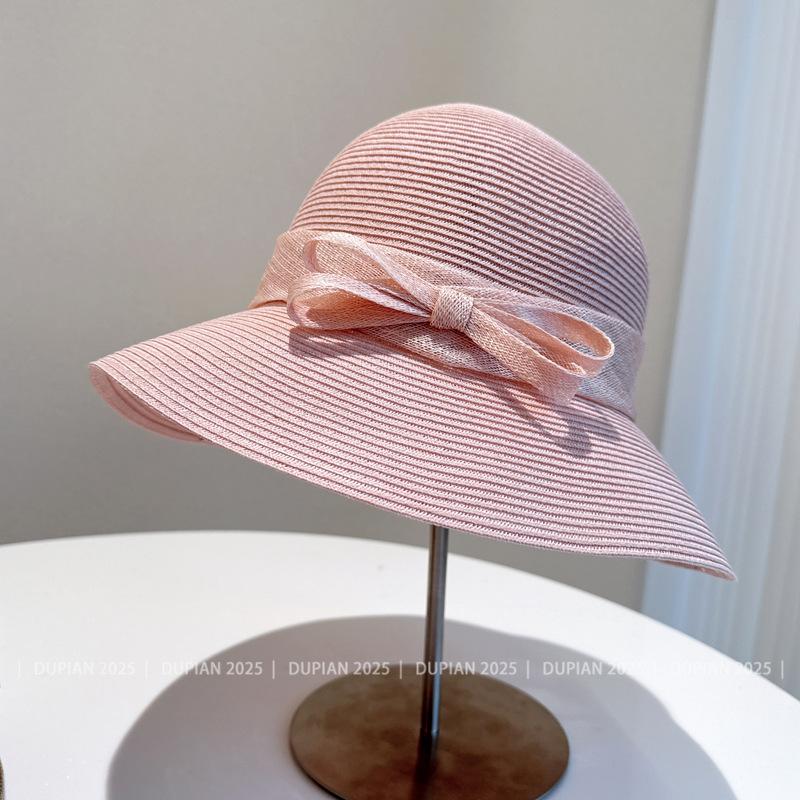 Summer Breathable Sombreros Sun Hats for Women Foldable Beach Hat Fisherman's Basin Caps Black Straw Hat Panama Cap