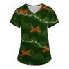 V-Neck Short Sleeve Nursing Scrub Top Women Fashionable Casual Workwear With 3D Print Design Slim Fit 2025 Collection