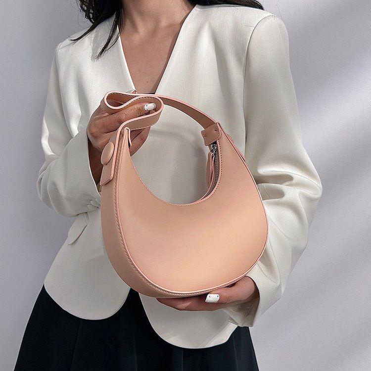 2025 Trendy Western-Style Crescent Shoulder Bag - Fashionable Brown Dumpling Underarm Bag