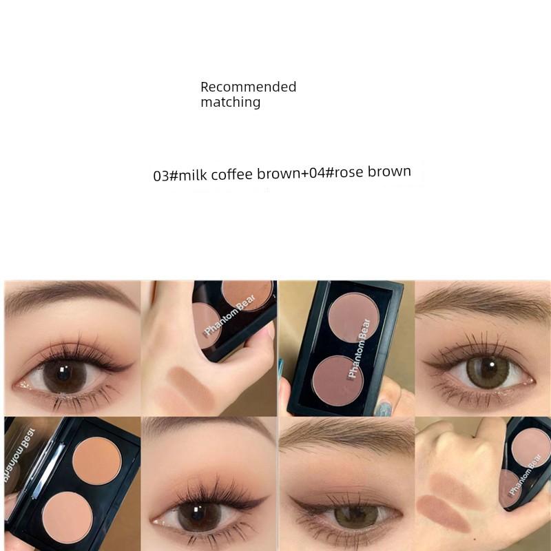 Xiaohongshu's Trending Two-Tone Eyeshadow~ Gray-Pink Lotus Color, Affordable Alternative Eyeshadow Palette, Pearlescent Matte Daily De-Puffing Palette