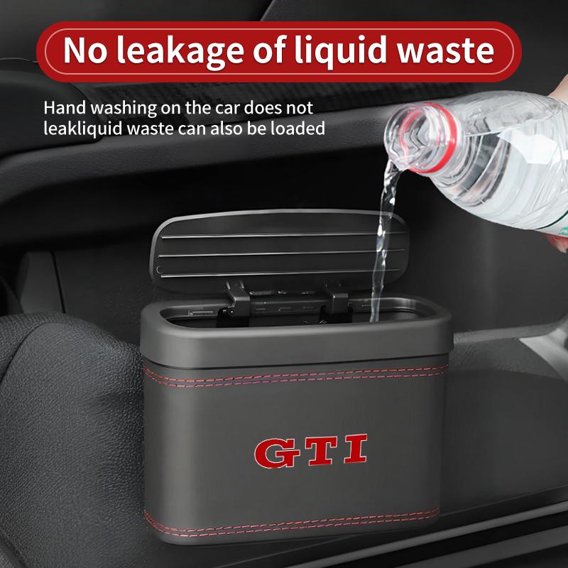 Car Push-Button Style Square JDJ5IS5Y Leather Multi Functional Organizer Box Trash Can For VW GTI Tiguan Passat B5 B6 B7 CC Jetta MK5 MK6