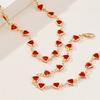 Meier Metallic red heart gemstone women's bracelet necklace jewelry set