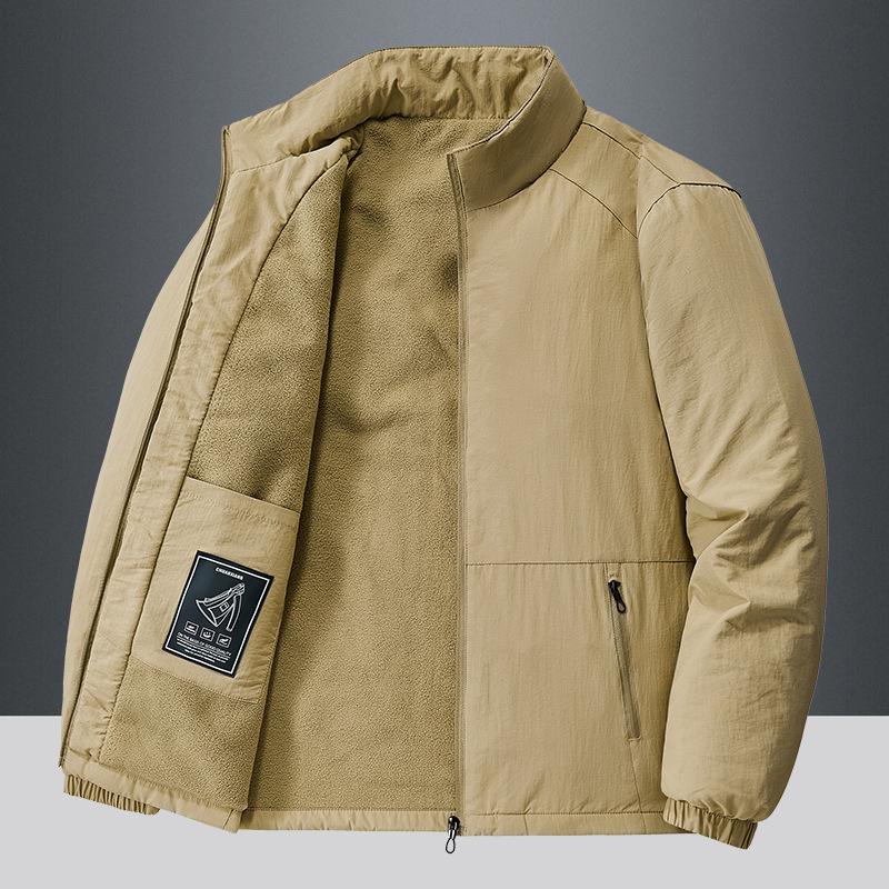 Men's Jackets, Outdoor Sports, Korean Casual, Middle-aged and Young People, Plush Velvet Thickened Jacket