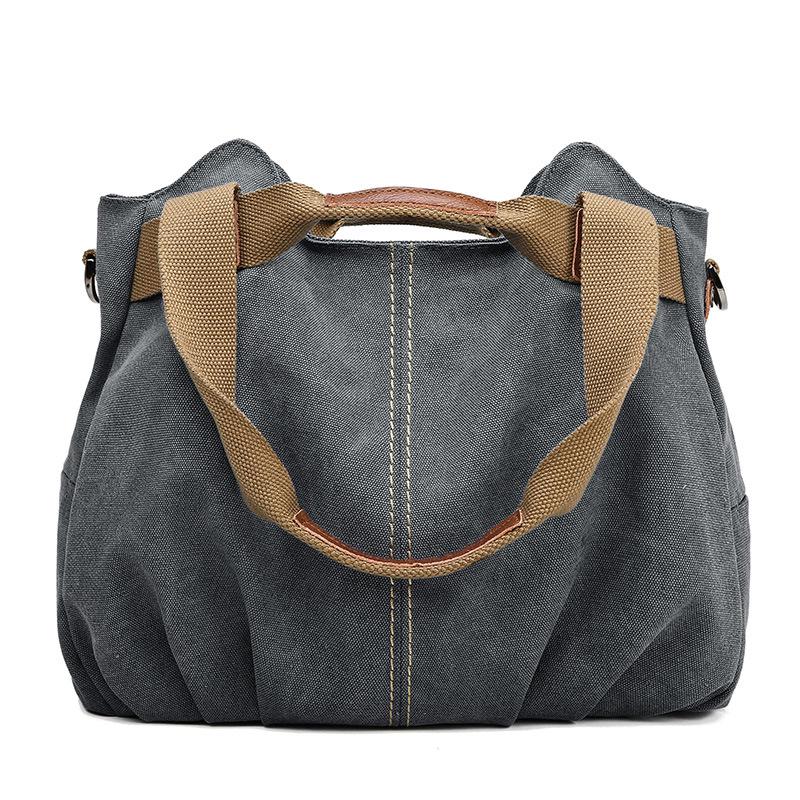 Sac bandoulière et sac à main décontracté en toile style coréen rétro 2026 pour femmes