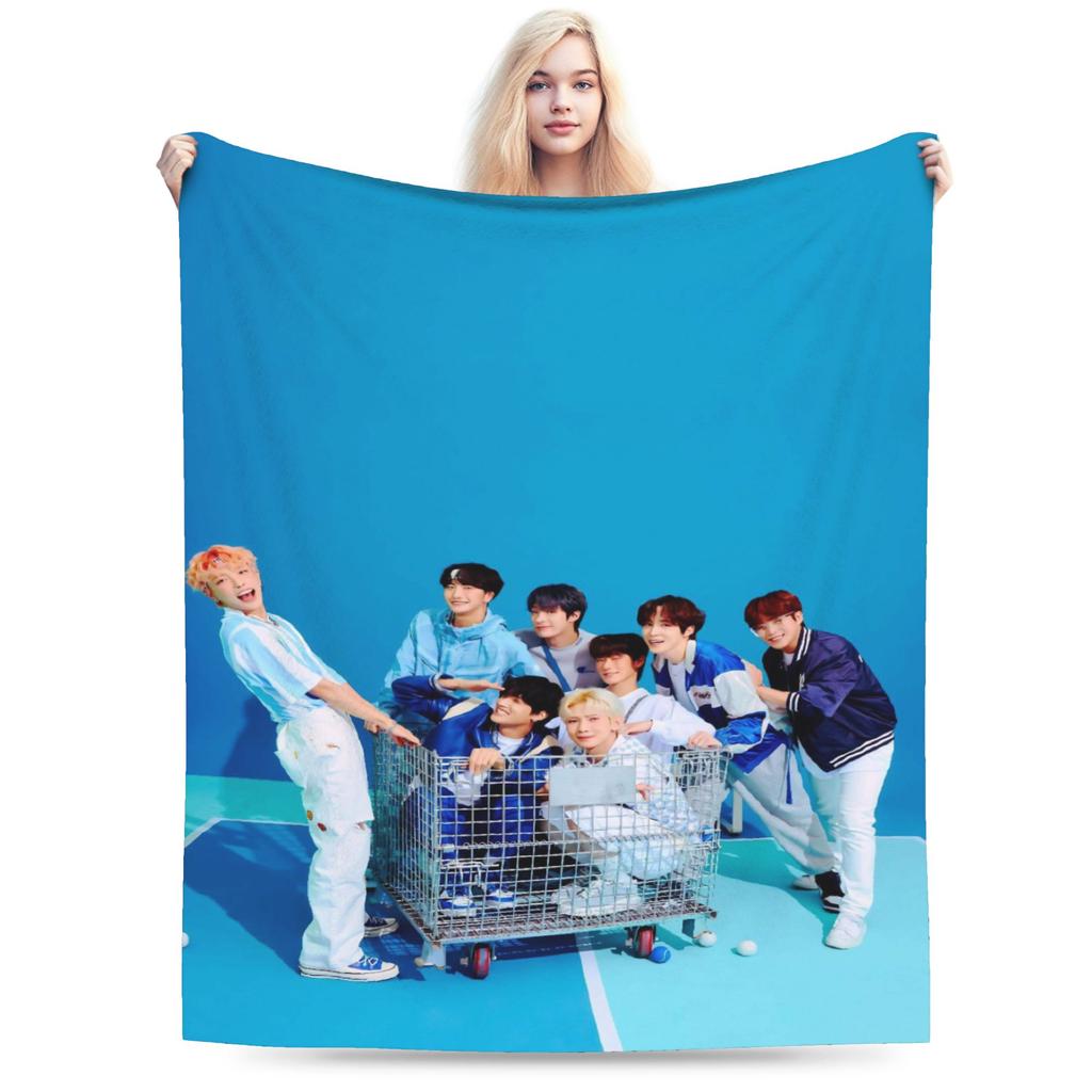 Kpop A-AteezS Blanket Soft Comfortable Plush Bedding Throws For Girls Boys Outdoor Flannel Bedspread Bed Cover