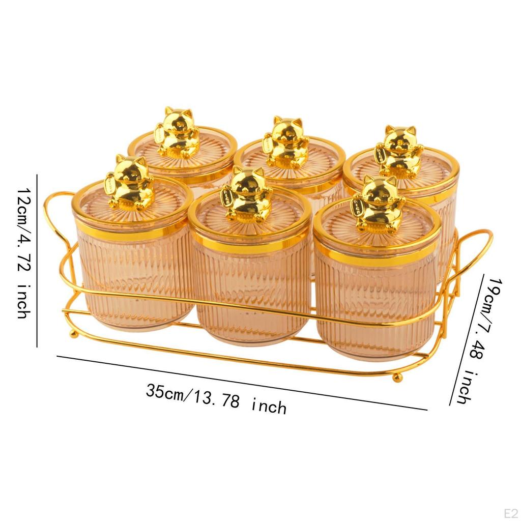 6 Pojemników na Cukier, Pojemnik do Przechowywania Żywności, Dekoracja Ślubna Dzielony Orzech Wielofunkcyjny dla