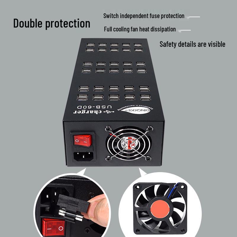 High-Power 60W Dual USB Charging Station for Multiple Devices