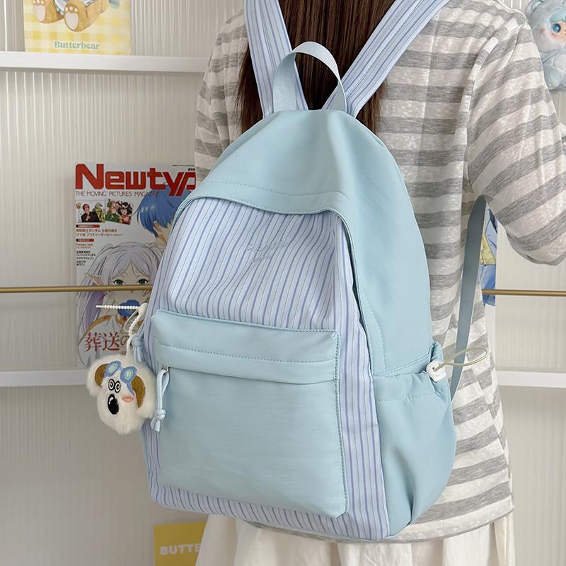 Schoolbag Milk Exhaling Vitality Feeling Color Matching Cute Primary School Schoolbag Girls Daily Class Weekend Outdoor Picnic Backpack