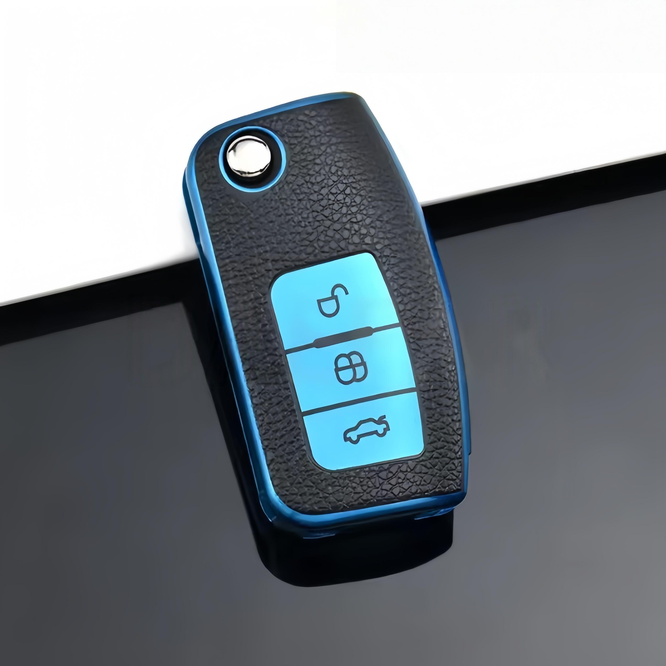 

Новый чехол-сумка для складного ключа автомобиля из ТПУ для Ford Focus 2 MK2 Fiesta Mondeo Galaxy Falcon Territory Ecosport Защита для ключей синий