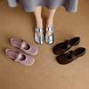 Fashion Women Mary Jane Shoes Summer Fashion Vintage Height Increase Leather Shoes Lightweight Comfortable Outdoor Non Slip Casual Flats