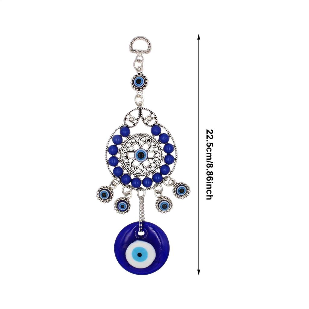 Evil Blue Eye Pendant Decor  Rhinestone Protection Good Luck Charm Turkish Evil Eye Charm Wall Decorations for Office Car