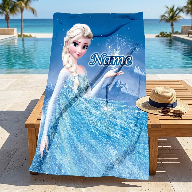 Custom Name Forest Friends Stylish Digital Printing Beach Towel Quick‑Drying Absorbent Blanket for Beach Pool Gym Travel