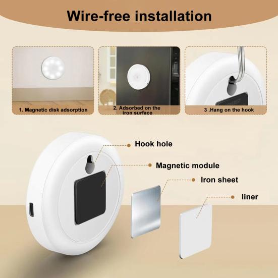 3/6-teiliges Nachtlicht, wiederaufladbar, Unterschrankbeleuchtung, 200 mAh Akku, Bewegungsmelder, Schrankbeleuchtung mit Fernbedienung, 3 Farbtemperaturen, Pucklichter