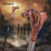 Red Resin Horse Head Animal Fashion Walking Stick Decorative Cospaly Vintage Party Fashionable Walking Cane Crosier 94cm