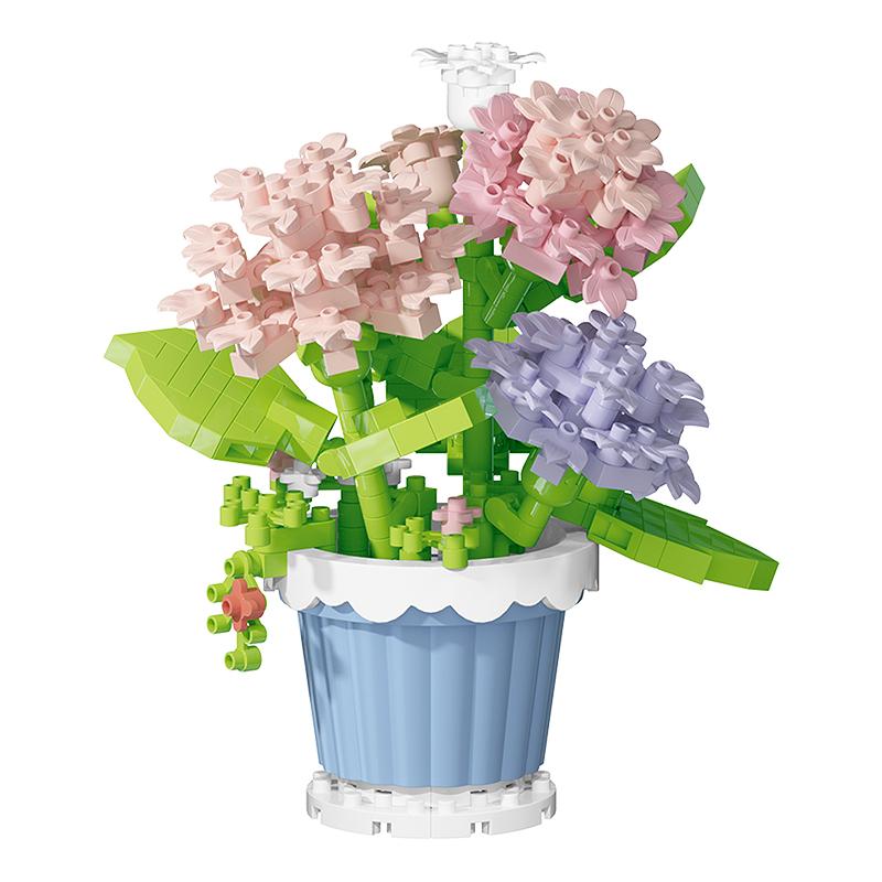 Children's handmade DIY potted desktop decorations simulated flower bouquets small particle assembly puzzle toys