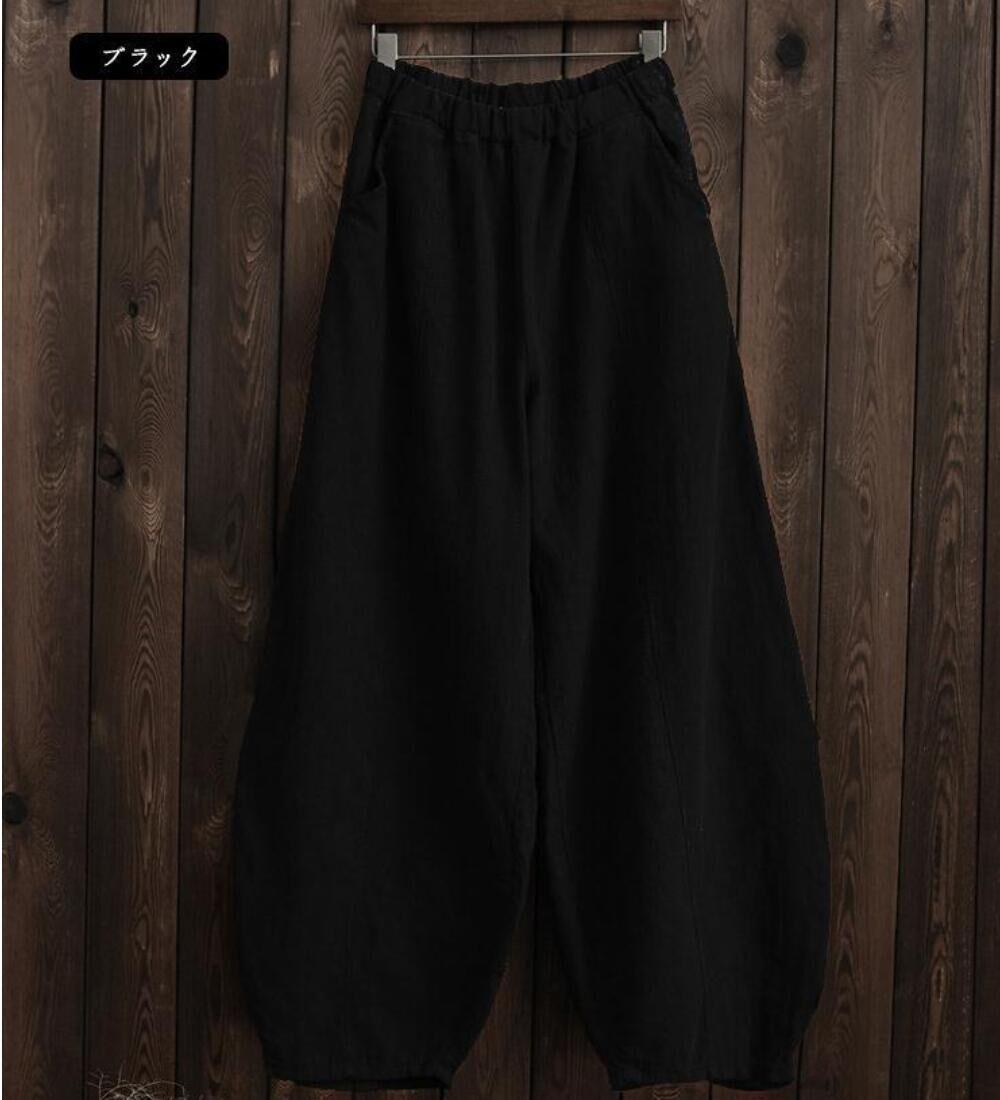 Japanischer Stil Übergröße Damen Baumwoll-Leinen Laternenhose - Frühling/Herbst 2022 XL schwarz