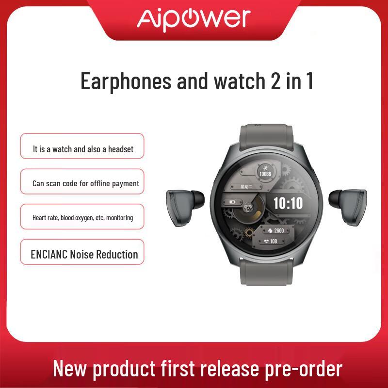 

Aipower Wearbuds W28Pro Умный браслет 2-в-1 с Bluetooth-наушниками (Китайская версия)