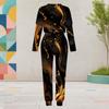 Damen Übergröße Tie-Dye-Print Rundhals Langarm Bündchen Zweiteiliges Hosen-Set Mit Taschen