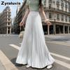 Gentle Breeze Maxi Chiffon Midi A-Line Skirt for Women Summer New Arrivals Casual Over-the-Knee Ruffles Dress