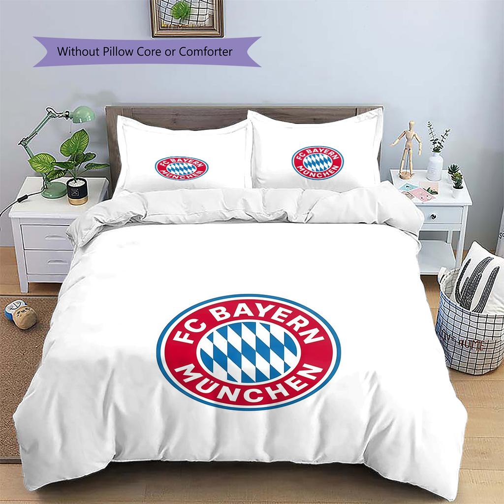 Set Copripiumino Trapuntato con Motivo FC Bayern Monaco Decorazione Casa Regalo (1 * copripiumino + 2 * federe senza imbottitura)