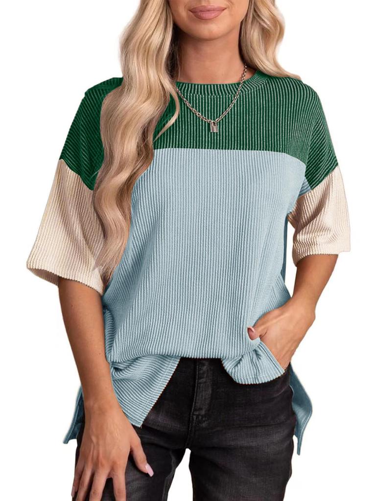 2025 Women's Versatile Round Neck Shirt - Stylish Three-Color Casual Top