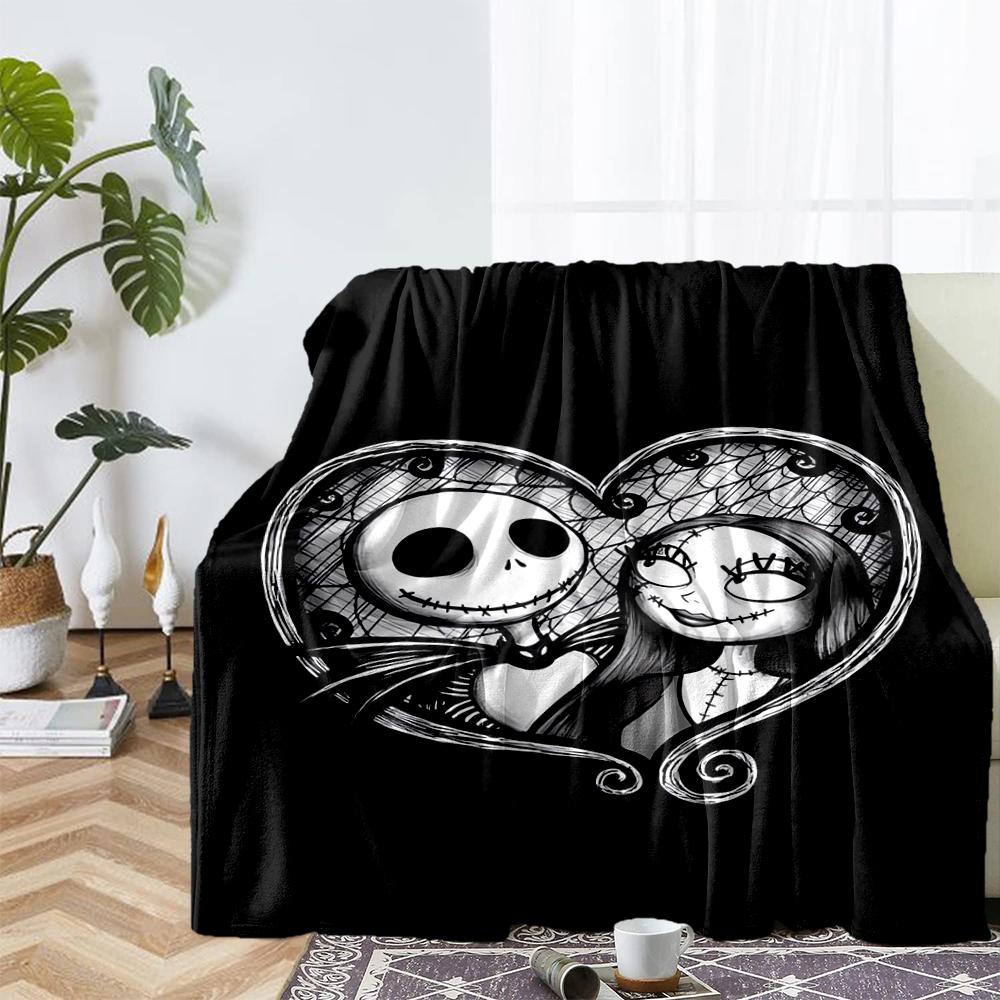 The Nightmare Before Christmas Theme Printed Blanket - Perfect for Couch, Bed, Travel & Outdoor Use | Machine Washable, Cozy & Durable.