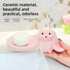 Soap Box Long Eared Rabbit Soap Holder Pink Bathroom Decor Organizer Rabbit Soap Dish  Household