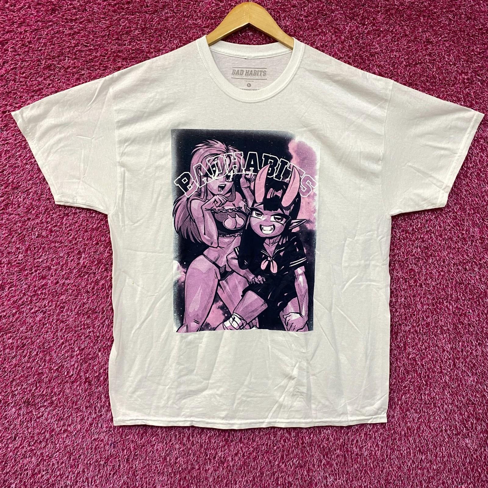 Bad Habit Devil School Girl Waifu Anime T-Shirt Large S