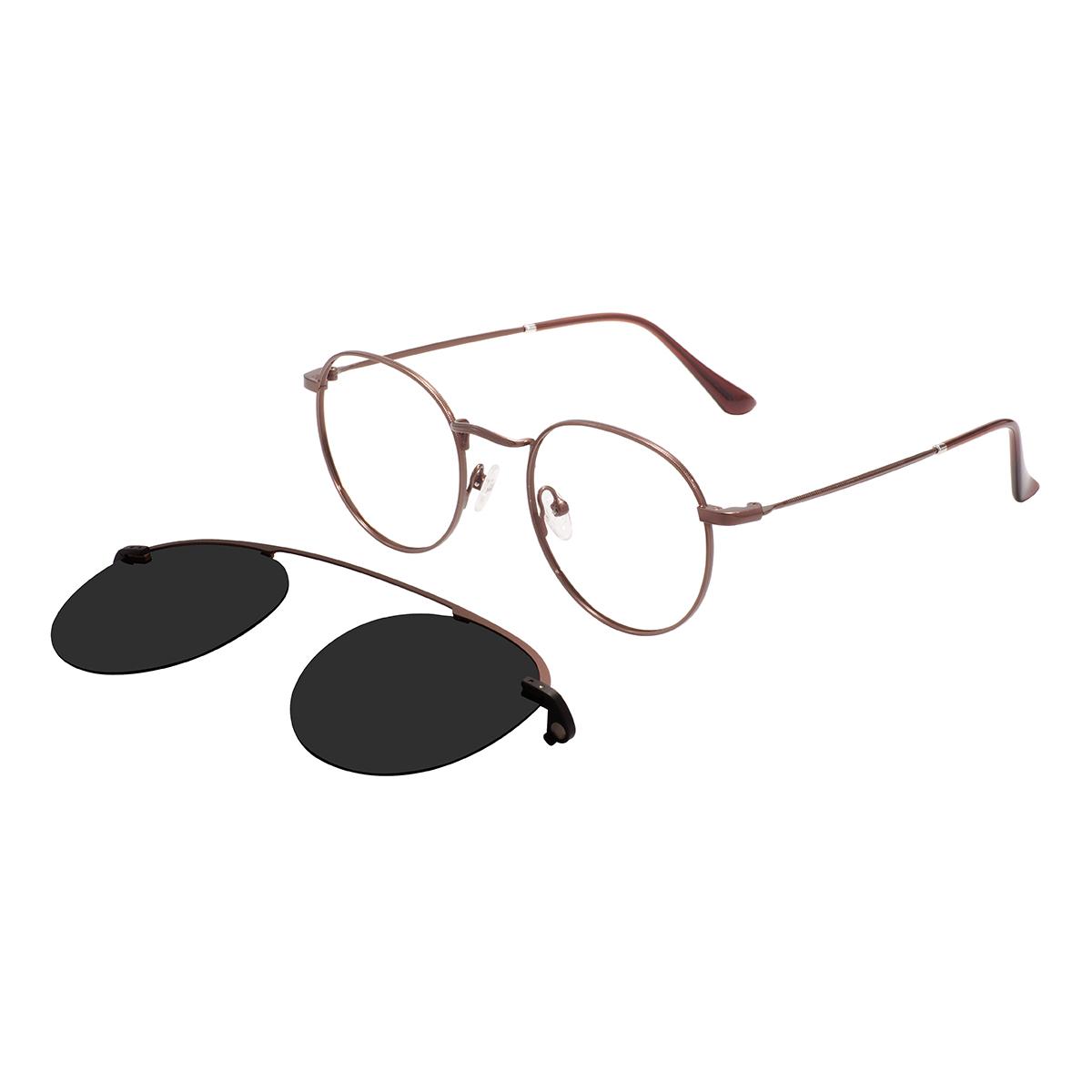 

Men Polarized Optical Magnet Sunglasses Clip Women Vintage Round Metal Spectacle Eyeglasses Clip On Sun Glasses Driving Frame Single Version&1.56&None коричневый